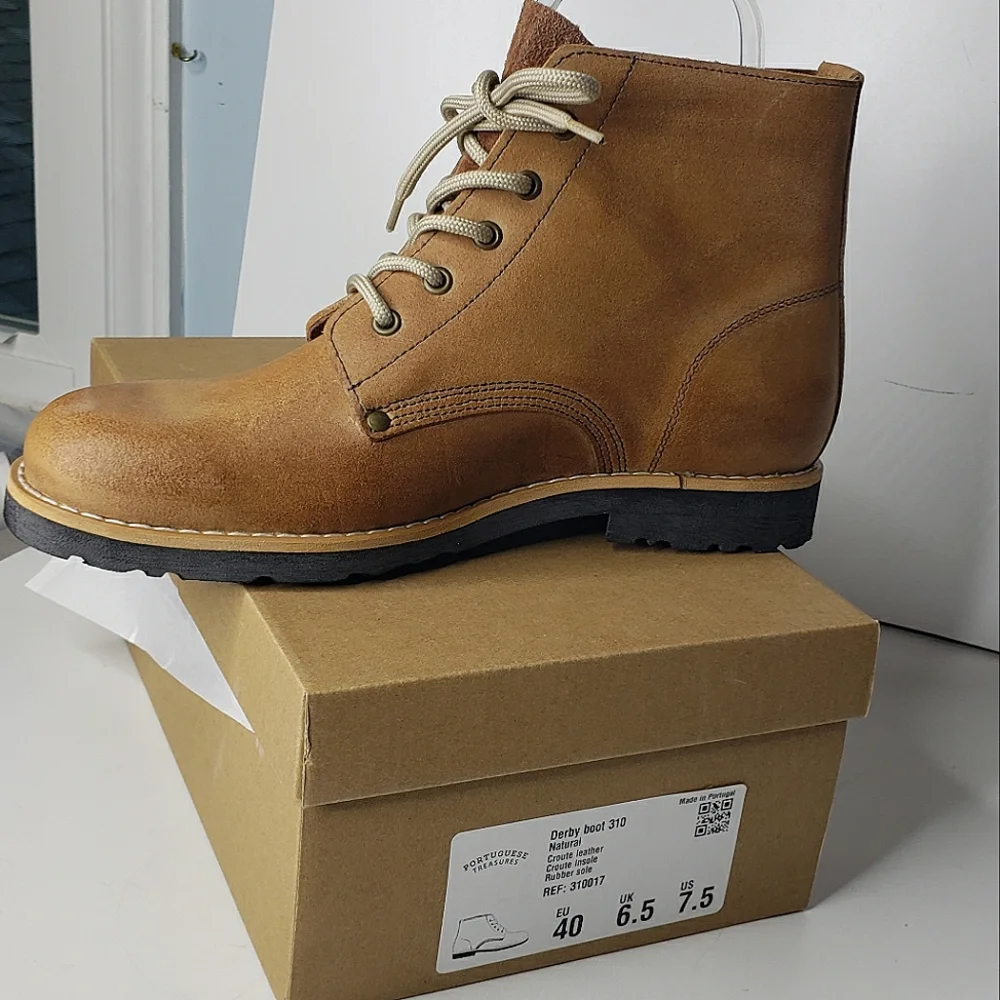 Unisex Leather Bootie Portugal Lace-up Derby Outdoor Gorp Street Neutral 7.5 M